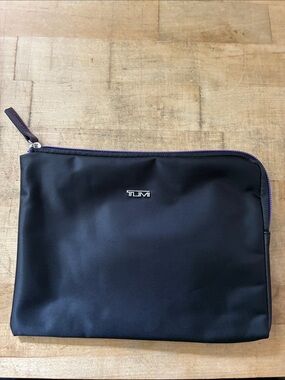 Tumi x Delta Purple Black Zip Pouch!